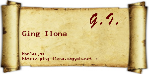 Ging Ilona névjegykártya
